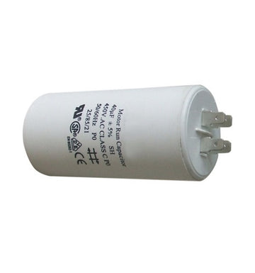 Condensateur 40 mf uf micro farad permanent de travail pour moteur 40µF 450V avec cosses - ECLATS DESTOCKAGE