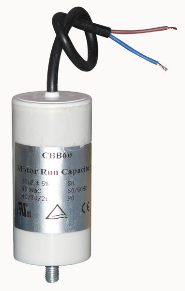 Condensateur 450v condo a fil 30mf 30 mf uf micro farad 400v cbb60 cable demarrage moteur - ECLATS DESTOCKAGE
