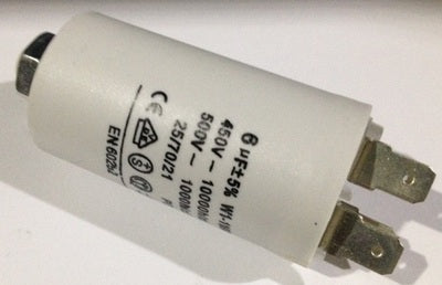 Condensateur 6uf 6mf 450v lave vaisselle fagor lv-35i demarrage moteur double cosse faston 6.3mm m8 - ECLATS DESTOCKAGE