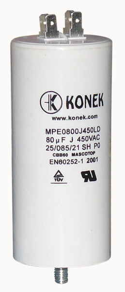 Condensateur 80mf 80 mf micro farad cbb60 450v condo demarrage moteur cosse faston 6.3mm m8 50/60 hz - ECLATS DESTOCKAGE