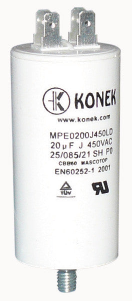 Condensateur a fils 450v 20 uf mf micro farad  60 hz pour moteur WFU0511E - 9210036B5 (BRANDT) - ECLATS DESTOCKAGE