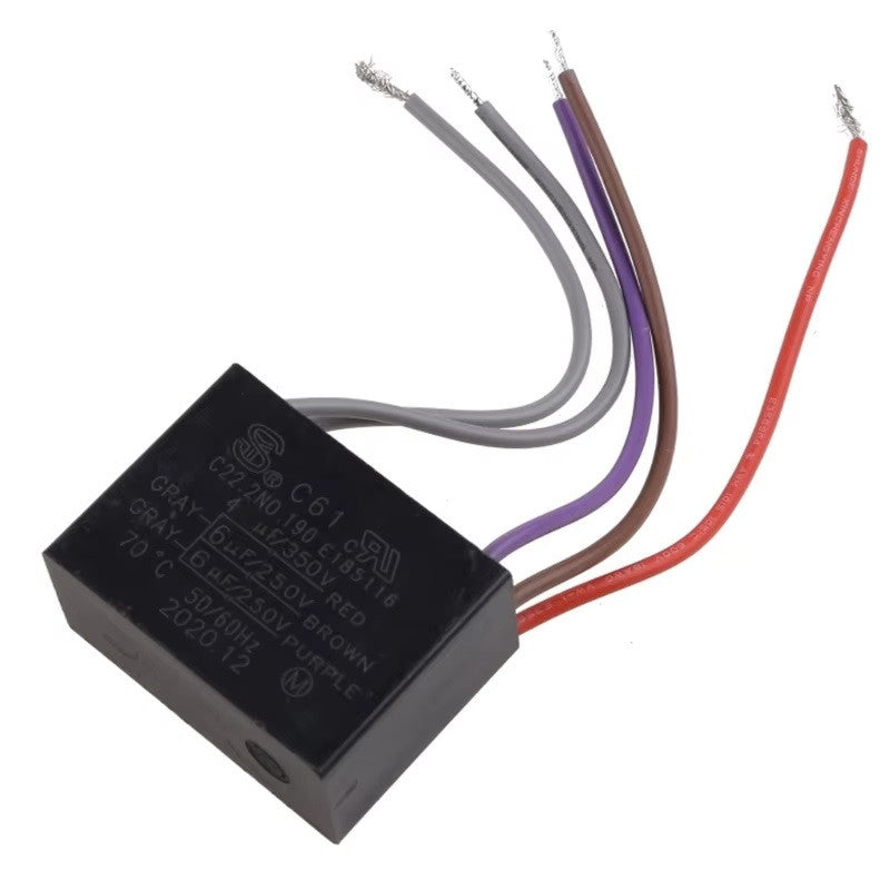 Condensateur cbb61 4uf+5uf+6uf 5 fil 250v 300v pour ventilateur plafond 4mf+5mf+6mf ECLATS DESTOCKAGE