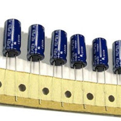 Condensateur chimique radial 220 uf mf 100v 105°c pas 7.62 cdr105100v220mf7 - ECLATS DESTOCKAGE