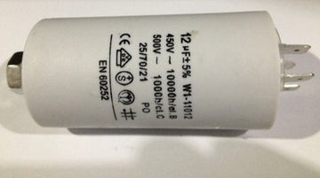 Condensateur de demarrage 12 mf 12µf 12 mf µf micro farad 400v 450v 500v double cosse faston - ECLATS DESTOCKAGE