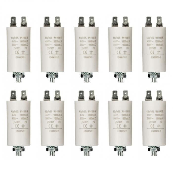 10 Condensateur de démarrage 4.5uf 4.5 mf uf micro farad 450v lvi980asy rosieres se815d-df cbb60 ECLATS DESTOCKAGE