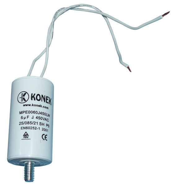 Condensateur de démarrage 6 µf mf uf micro farad 400v 450v 500v condo à cable pour moteur - ECLATS DESTOCKAGE