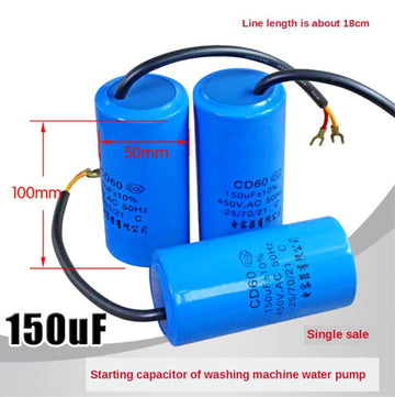 Condensateur de démarrage électrique cd60 150uF 150mF 150 UF mf 250v 450V FIL cosse demarrage moteur ECLATS DESTOCKAGE