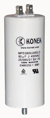 Condensateur de démarrage moteur 80 µf 450 v/ac 400v 500v - ECLATS DESTOCKAGE