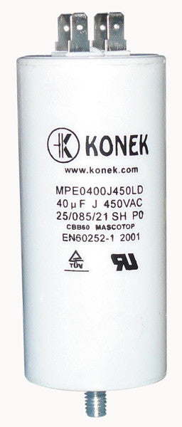 Condensateur de démarrage moteur mk 40 µf uf micro farad 40uf 450 v/ac 400v 450v comar ducati aerzetix karcher miflex - ECLATS DESTOCKAGE