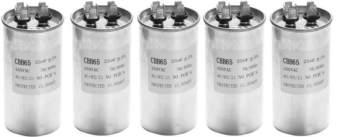 5 Condensateur Demarrage CBB65 25UF moteur Compresseur Climatiseur 450v refrigerateur lave-linge ventilateur ECLATS DESTOCKAGE