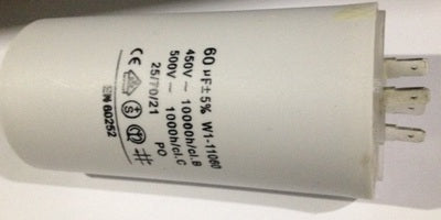 Condensateur demarrage moteur 60µf 60 mf µf micro farad 450v condo double cosse faston 6.3mm - ECLATS DESTOCKAGE