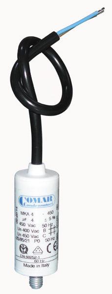 Condensateur electrique condo fil 4mf 4uf 4 mf uf micro farad 450v cbb60 cable demarrage moteur - ECLATS DESTOCKAGE