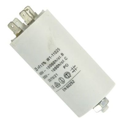 Condensateur permanent 25µf 25uf 25 mf micro farad faston 400v 450v 500v double cosse 6.3mm m8 - ECLATS DESTOCKAGE