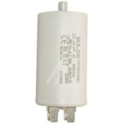 Condensateur permanent demarrage moteur 22 µf 450 v lave linge whirlpool 481912118156 - ECLATS DESTOCKAGE