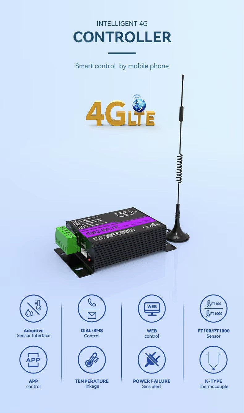 Contrôleur de capteur d'humidité de température GSM 4G 2 relais commutateur intelligent application SMS ECLATS DESTOCKAGE