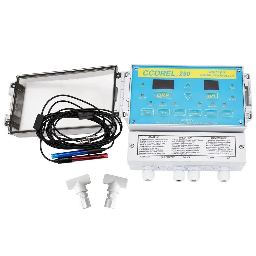 Contrôleur numérique automatique qualité eau piscine moniteur sonde PH ORP dosage automatique ECLATS DESTOCKAGE