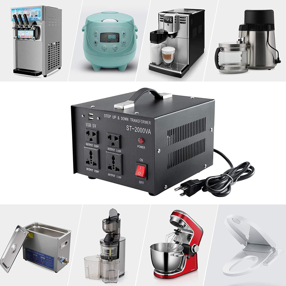 Convertisseur electrique reversible 220v 110v 2kw 2000w LLD2000D changeur 220/110vca 230v 115v ECLATS DESTOCKAGE