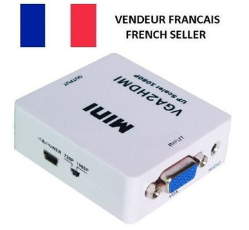 Convertisseur VGA vers HDMI adaptateur 1080P VGA2HDMI pour ordinateur portable DVD ECLATS DESTOCKAGE