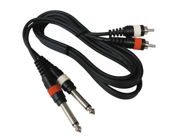 Cordon 2 jack 6.35 mâle mono 2 rca mâle ECLATS DESTOCKAGE
