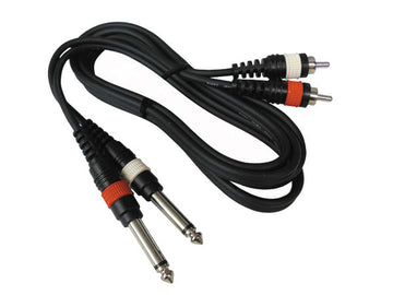 Cordon 2 jack 6.35 mâle mono 2 rca mâle ECLATS DESTOCKAGE