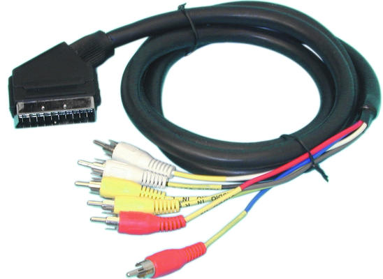 Cordon peritel mâle 1,5m vers 6 rca mâle cable audio video television connexion avw063 ECLATS DESTOCKAGE