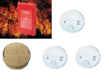 Couverture anti-feu + 3 détecteur de fumée en14604 + 1 détecteur de co ECLATS DESTOCKAGE