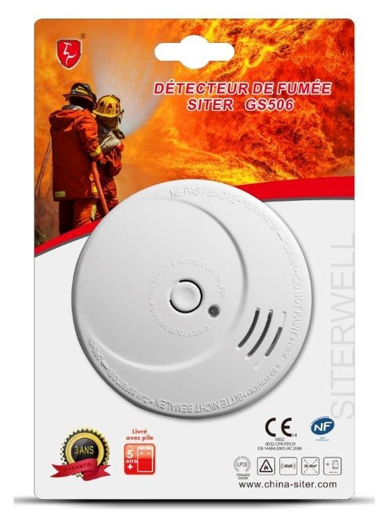 Détecteur de fumée 9v nf normes afnor en 14604 anti incendie autonome hfa 10809 601096-80 ECLATS DESTOCKAGE