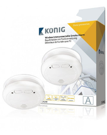 Detecteur sans fil en14604 + pile lithium detection fumee incendie rf 433mhz alarme feu radio ECLATS DESTOCKAGE