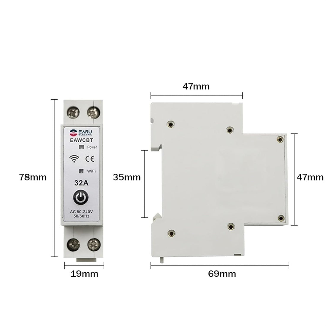 Disjoncteur monophasé phase neutre 32a wifi tuya interrupteur connecté EAWCBT minuterie 220v ECLATS DESTOCKAGE