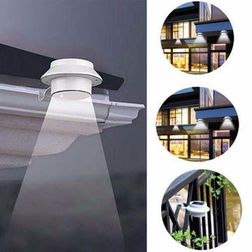 Eclairage 3 leds mur solaire lampe extérieur sécurité cloture cour jardin - ECLATS DESTOCKAGE