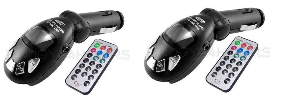 2 Emetteurs fm transmetteur sans fil radio mp3 voiture telecommande clef usb sd/mmc 9999 ECLATS DESTOCKAGE