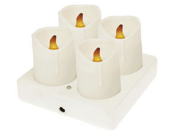 Ensemble de 4 bougies rechargeables a led eclairage ambiance decoration table xmcl4y - ECLATS DESTOCKAGE