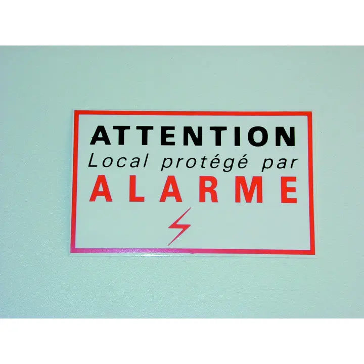 Etiquette signalisation adhesive sticker alarme securite autocolant dissuasive dissuasif protection destockage - ECLATS DESTOCKAGE