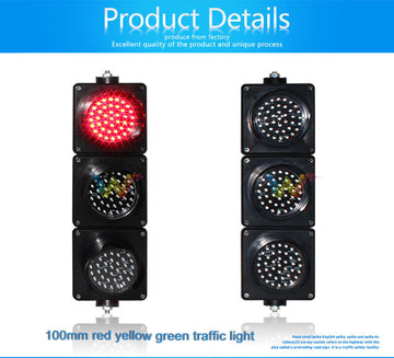 Feu de circulation extérieur IP65 3 x 100mm 12v LED vert orange rouge semaphore lumineux ECLATS DESTOCKAGE