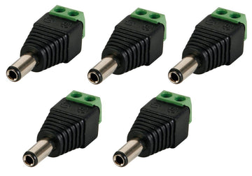 Fiche adaptateur cc 5.5 x 2.5mm male vers connexion a vis 5pcs ECLATS DESTOCKAGE