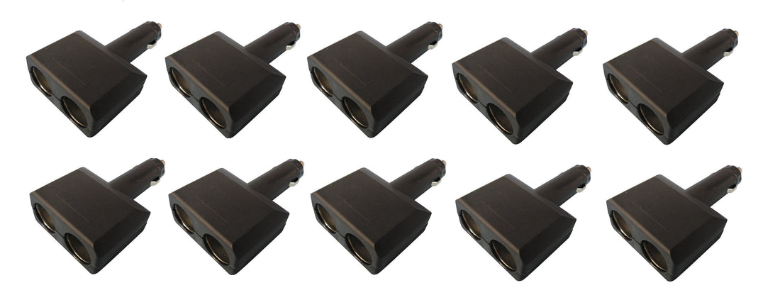 10 Fiche allume cigare double mâle 2 x prise femelle adaptateur doubleur alimentation auto plugc3 ECLATS DESTOCKAGE
