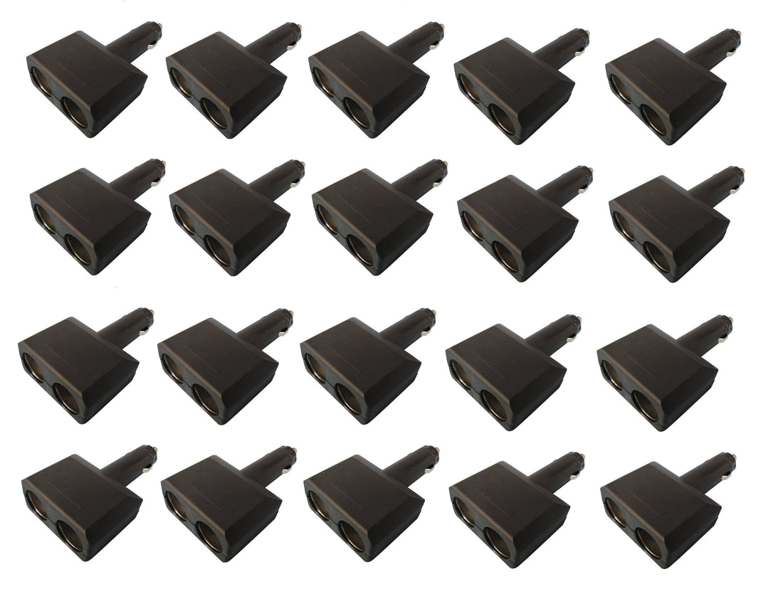20 Fiche allume cigare double mâle 2 x prise femelle adaptateur doubleur alimentation auto plugc3 ECLATS DESTOCKAGE
