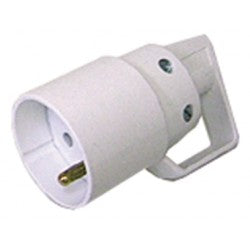 Fiche electrique femelle blanche secteur 220vca 16a electricite branchement ECLATS DESTOCKAGE