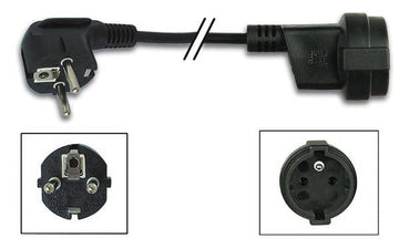 Fiche euro mâle 90° vde femelle francaise noir 1.8m net6f cordon prolongateur rallonge cable fil ECLATS DESTOCKAGE