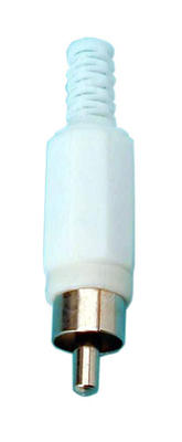 Fiche rca mâle blanche (1 pièce) pour camera video surveillance ECLATS DESTOCKAGE