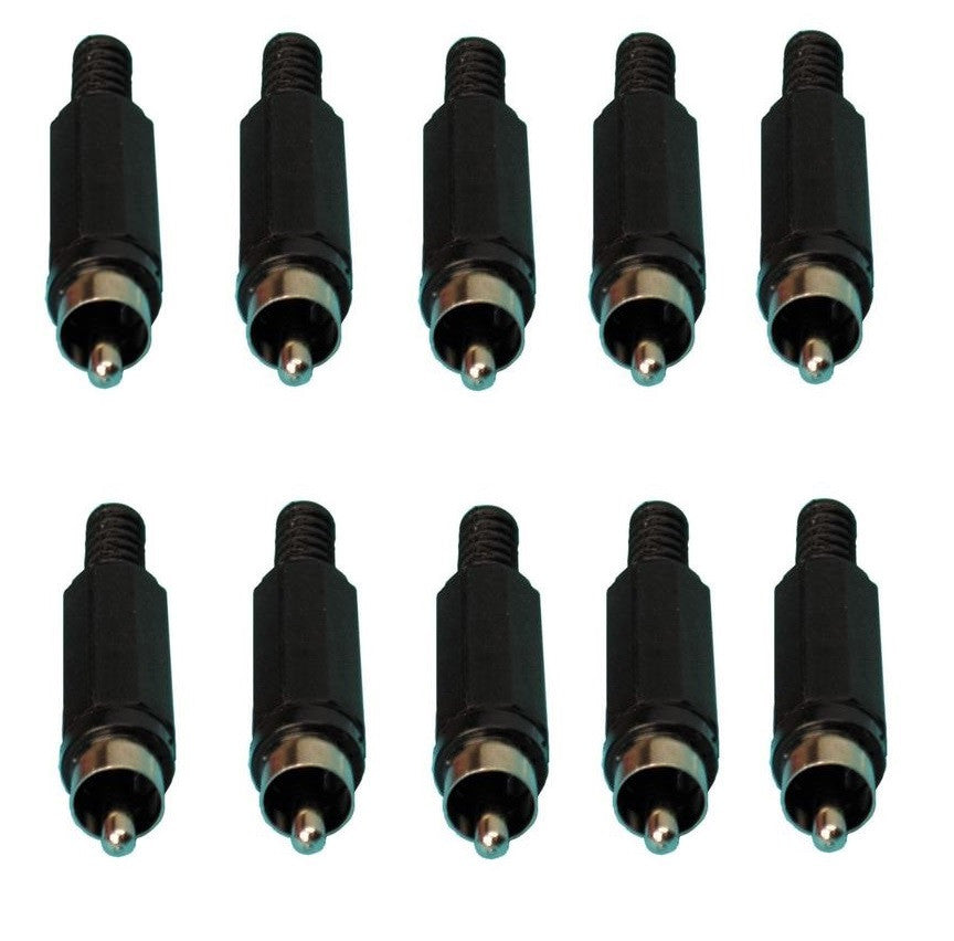 Fiche rca mâle noire (les 10 pièces) ca047b pour camera video surveillance ECLATS DESTOCKAGE