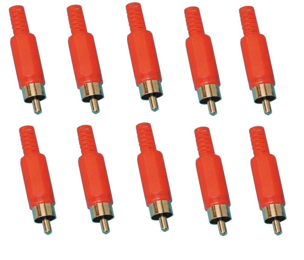 Fiche rca mâle rouge (les 10 pièces) pour camera video fiche rca fiche rca ECLATS DESTOCKAGE