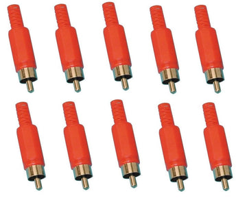 Fiche rca mâle rouge (les 10 pièces) pour camera video fiche rca fiche rca ECLATS DESTOCKAGE