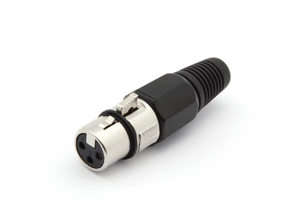 Fiche xlr femelle nickelee 3 broches - noir ca100b - ECLATS DESTOCKAGE