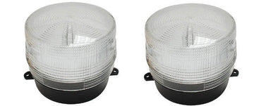 2 Flash alarme electronique xenon 6v 12v blanc haa100w esb-100 ø100x80mm ip 65 dispositif lumineux ECLATS DESTOCKAGE