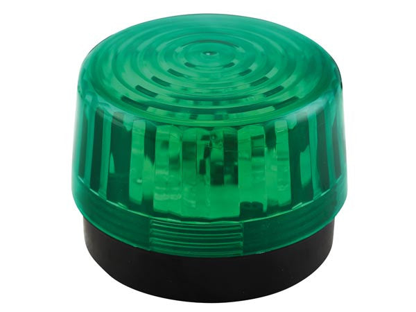 Flash alarme stroboscope electronique 15 LED 6v 12v couleur vert haa100g ø100x80mm haa100gn ECLATS DESTOCKAGE