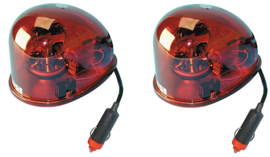 2 Gyrophares electrique magnetique 12v 21w girophare rouge goutte eau feux tournant aimante ECLATS DESTOCKAGE