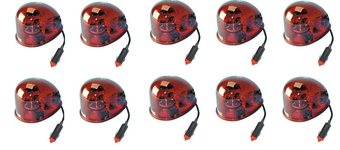 10 Gyrophares electrique magnetique 12v 21w girophare rouge goutte eau feux tournant aimante ECLATS DESTOCKAGE