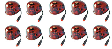 10 Gyrophares electrique magnetique 12v 21w girophare rouge goutte eau feux tournant aimante ECLATS DESTOCKAGE