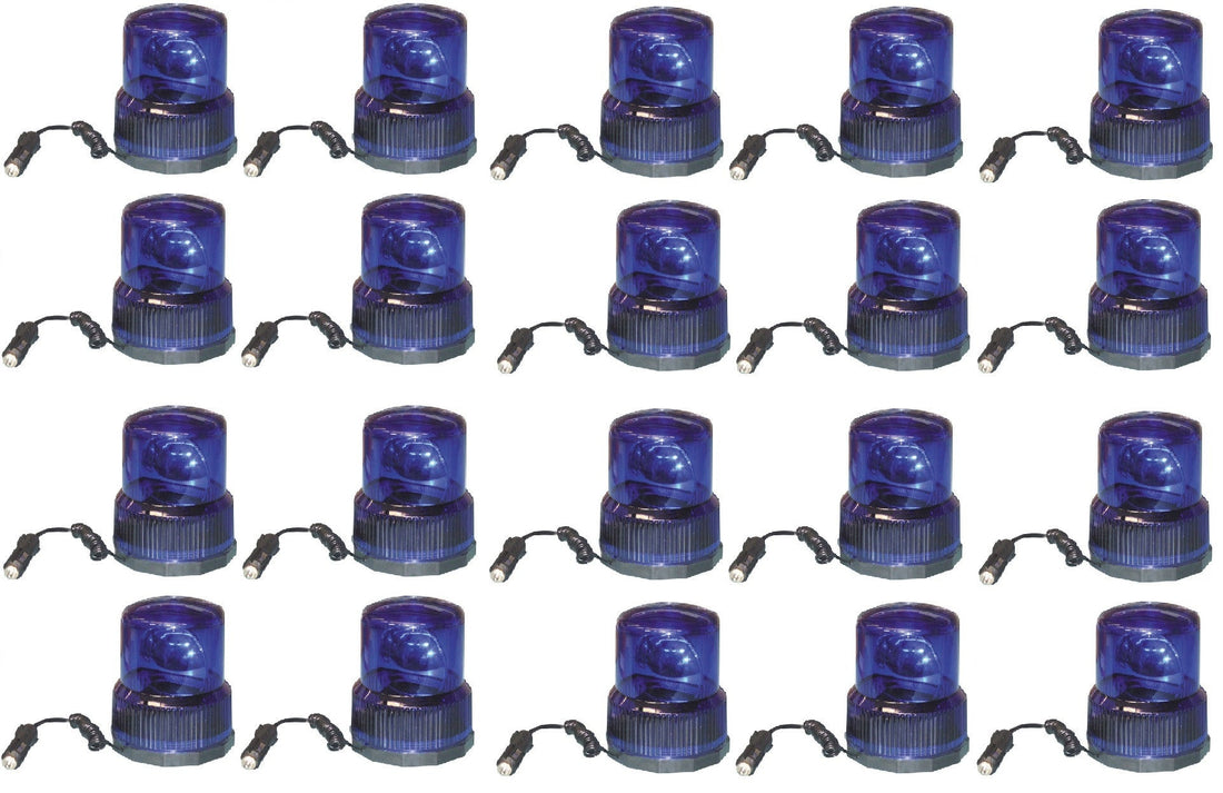 20 Gyrophares electrique magnetique 12v 25w bleu girophare aimante feu lumineux tournant rotatif aimant ECLATS DESTOCKAGE